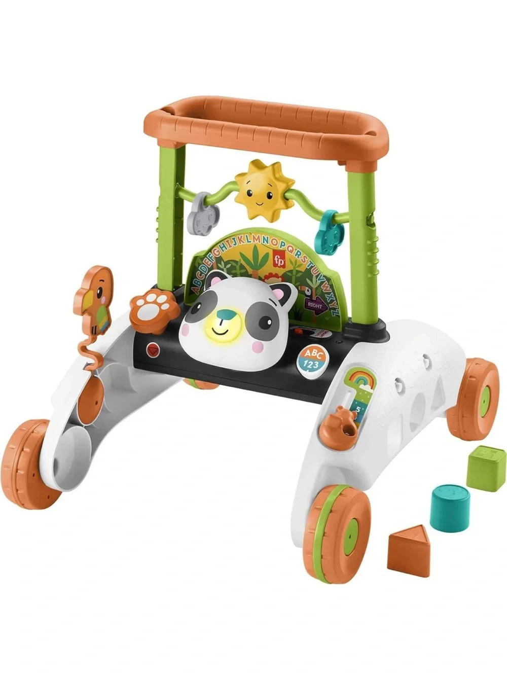 Panda Activity Walker with Orange & Green Accents - Educational Push Toy